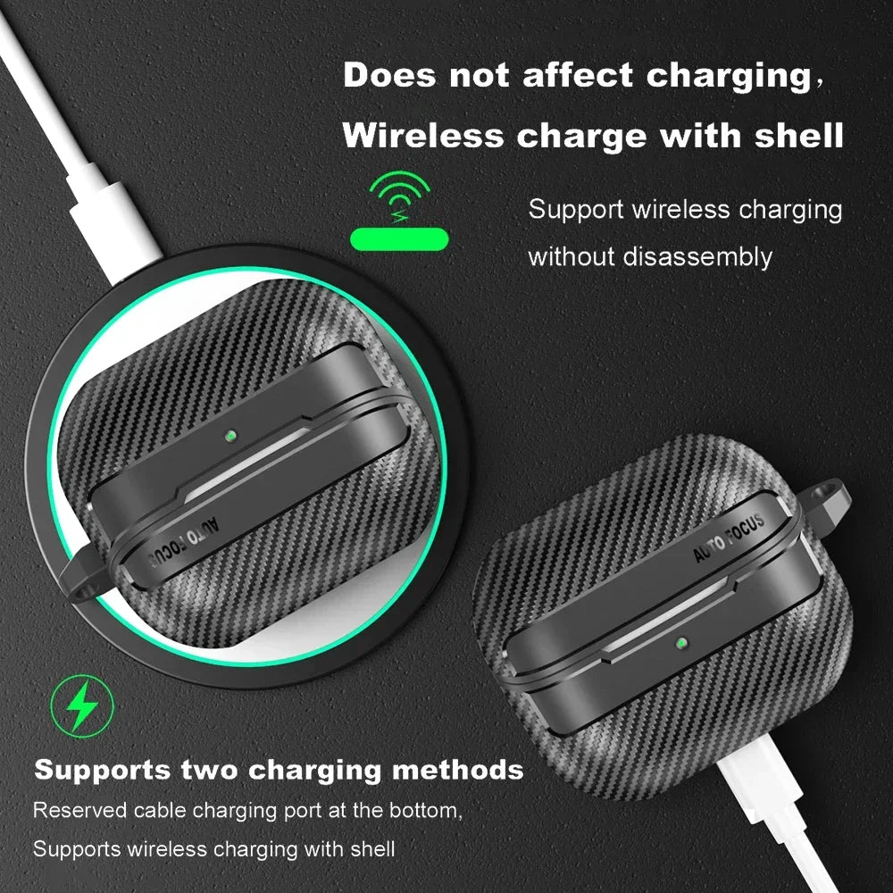 Shockproof Earphone Case for Samsung Galaxy Buds 3 Buds3 Pro Cover Carbon Fiber Texture Shell Soft Silicon Bag Coques