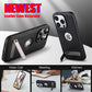 Leather Phone Case for iPhone 15 14 Pro Max Plus 13 12 11 Mobile Cases with Slim Metal Kickstand Soft Grip Luxury Back Cover