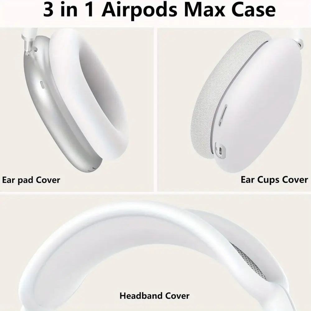 3 in 1 Soft Silicone Skin Protector Headphones Case For Airpods Max Cases Anti Scratch Shockproof Earphone Cover Accessories Caseverse