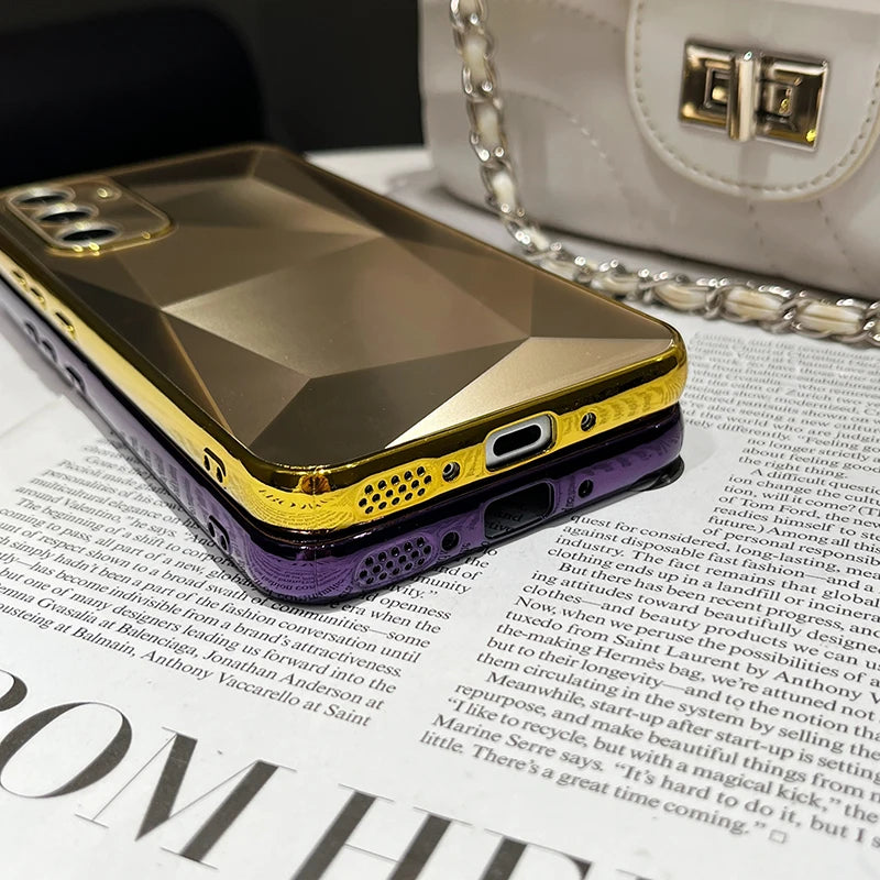 Luxury Soft TPU+PC+Acrylic Back Panel Shockproof Phone Case For Samsung S24 Ultra S22 S23 Ultra Plus FE A55 A54 A53 A34 Cover - Caseverse