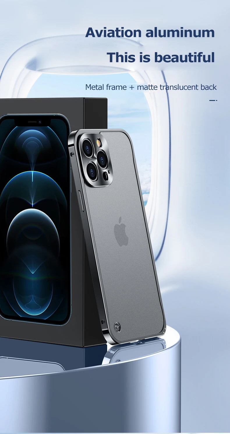 Metal Phone Cases For IPhone 12 13 14 15 16 Pro Max Plus Cover Magnetic Aluminum Frame Phone Shell For Iphone 13 Mini 14 15 Plus Caseverse