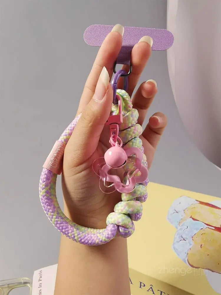 Mobile Phone Lanyard Wrist Short Ins Two Strands Woven Strong Men And Women Outdoor Travel Small Fresh Lanyard Shell Anti-Theft