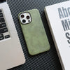 Luxury Business Vintage Leather Magnetic Phone Case for IPhone 16 Plus 15 14 13 12 Pro Max Metal Camera Frame Shockproof Cover Caseverse