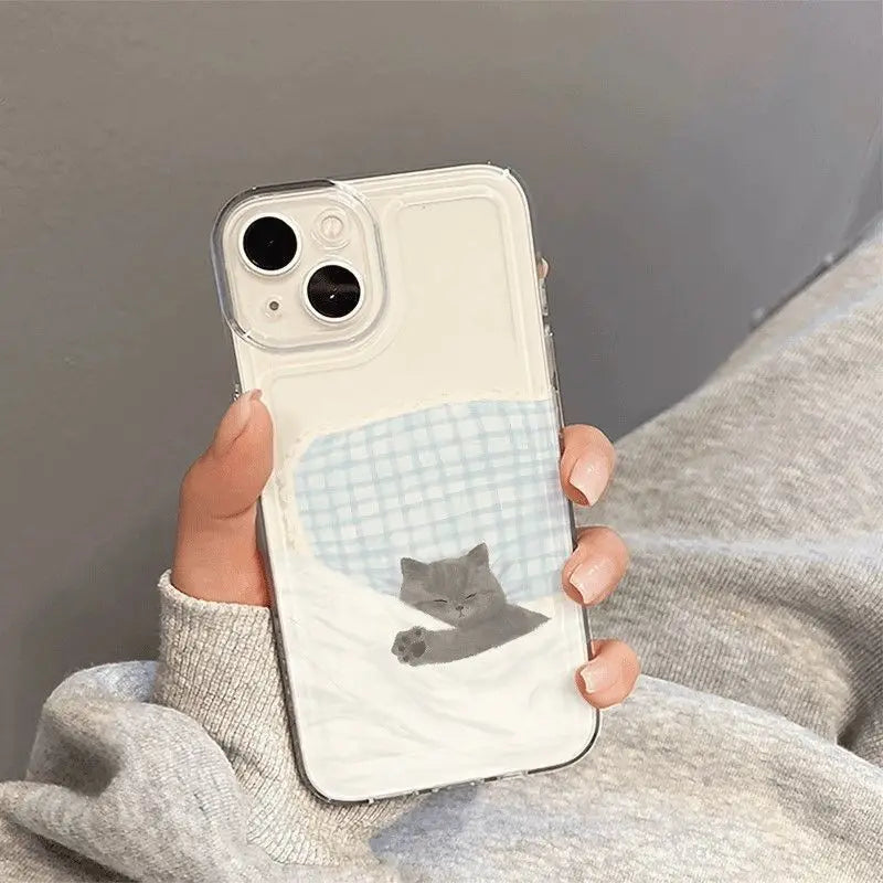 Cartoon Shockproof Transparent Case For iPhone 16 15 14 13 12 11 Pro Max X XS XR Max Clear Bumper Cases Cover Couple Phone Case - Caseverse