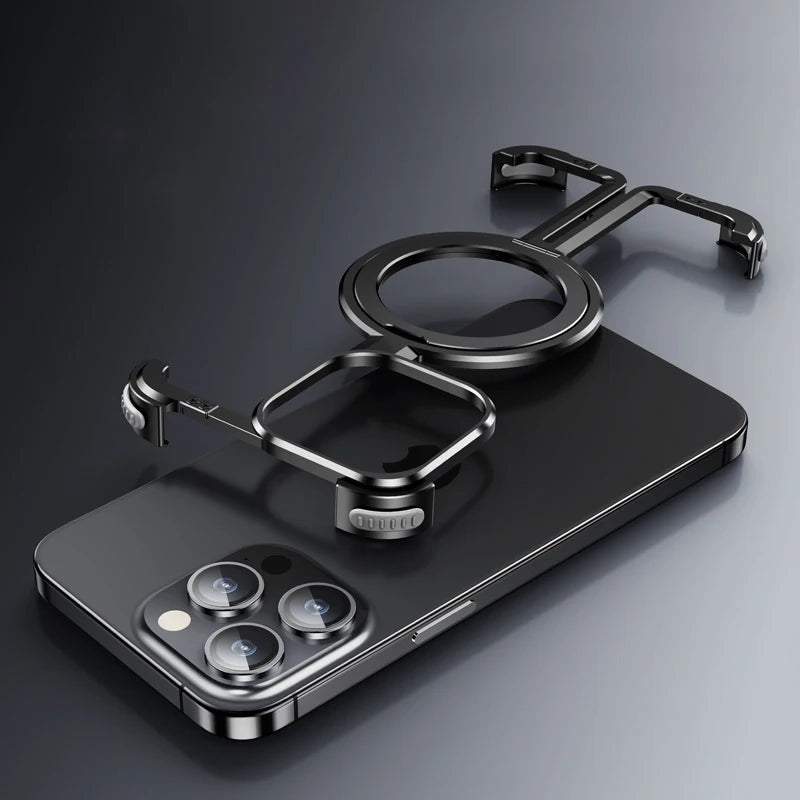 Metal Frame Magsafe Phone Case for iPhone 16 15 14 13 Pro Max Wireless Charging Aluminum Alloy Frameless Holder Shockproof Cover Caseverse