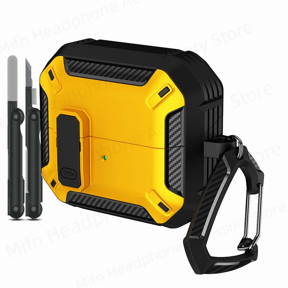 Newest carbon fibre switch earphone cover for Men For Samsung Galaxy Buds 3/Buds3 Pro Buzz 3 Pro Earbuds Case with cleaning kit Caseverse