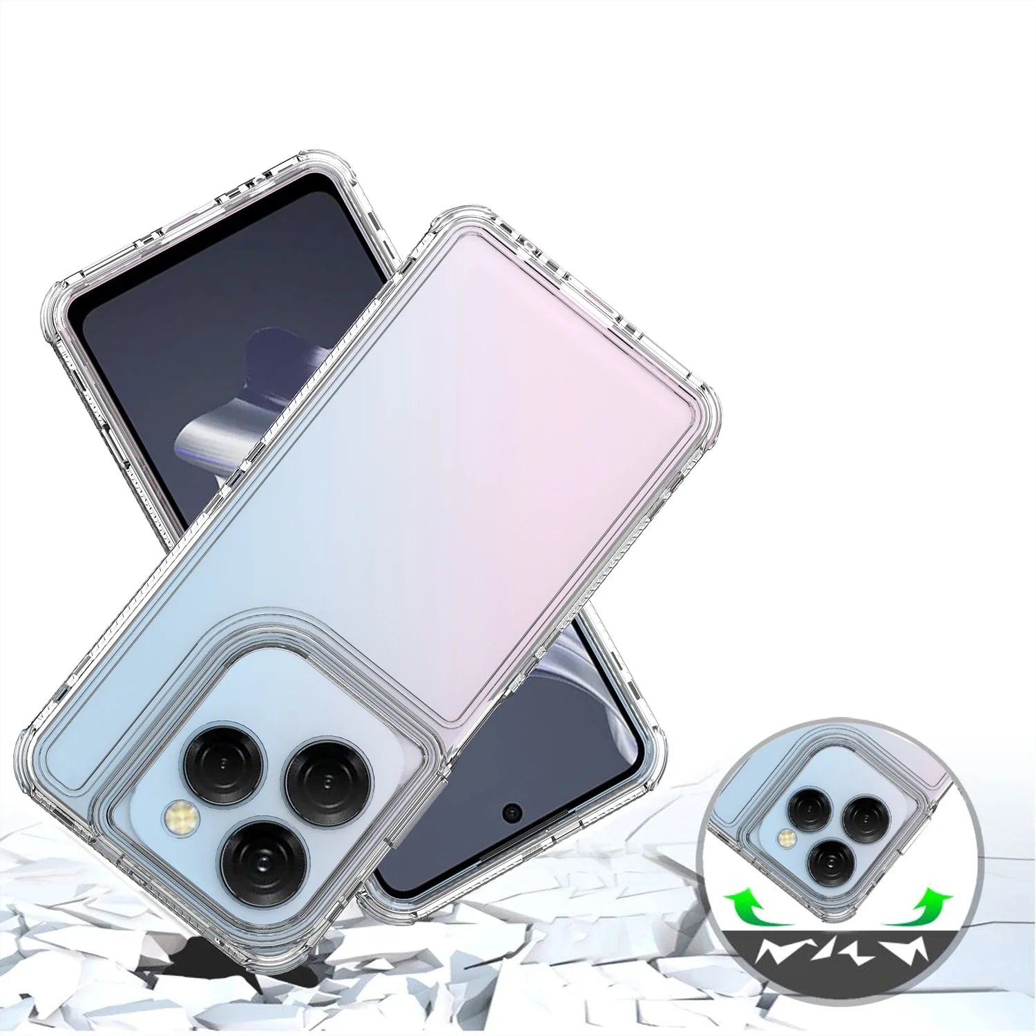 3 in 1 Rugged Armor Shockproof Phone Case For Infinix Hot 40 Pro X6837 Hard Plastic Frame Transparent TPU Back Cover Fundas - Caseverse