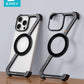 Eary Aluminum Alloy Z-Shape Phone Case for iPhone 16 Pro Max Metal Frameless Magnetic Bumper Minimalist Slim Protective Cover