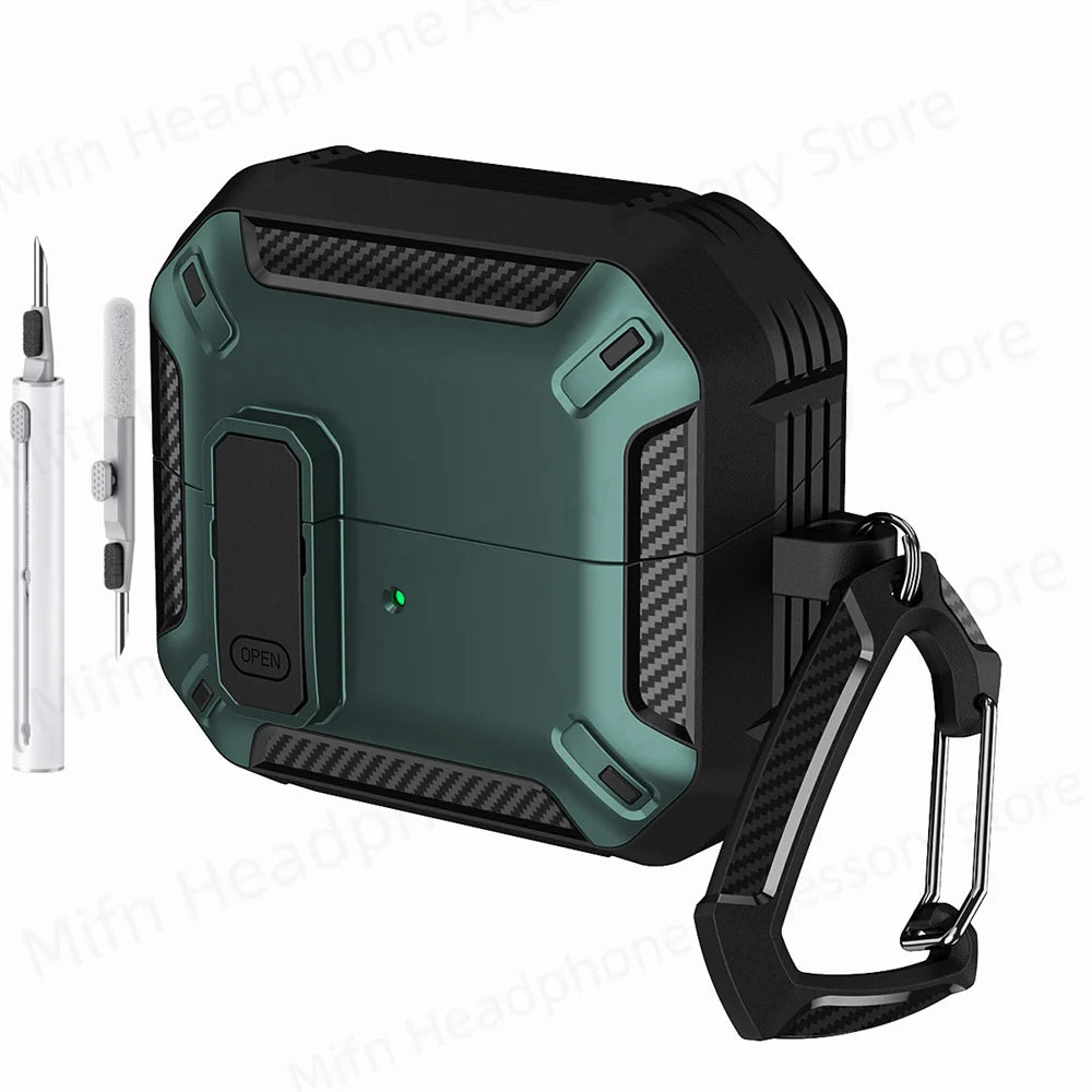 Newest carbon fibre switch earphone cover for Men For Samsung Galaxy Buds 3/Buds3 Pro Buzz 3 Pro Earbuds Case with cleaning kit Caseverse