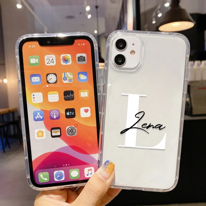 Personalized Custom Name Phone Case For iPhone 13 12 11 14 15 16 pro 16 14 15 Plus Xs MAX XR 12 13 Mini Clear Cover Capa Fundas Caseverse