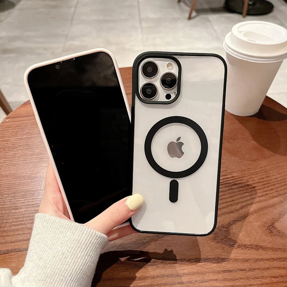 For Magsafe Magnetic Wireless Charging Phone Case For Samsung Galaxy S24 Ultra S23 S22 S24 FE S23 Plus Cases Acrylic Matte Cover - Caseverse