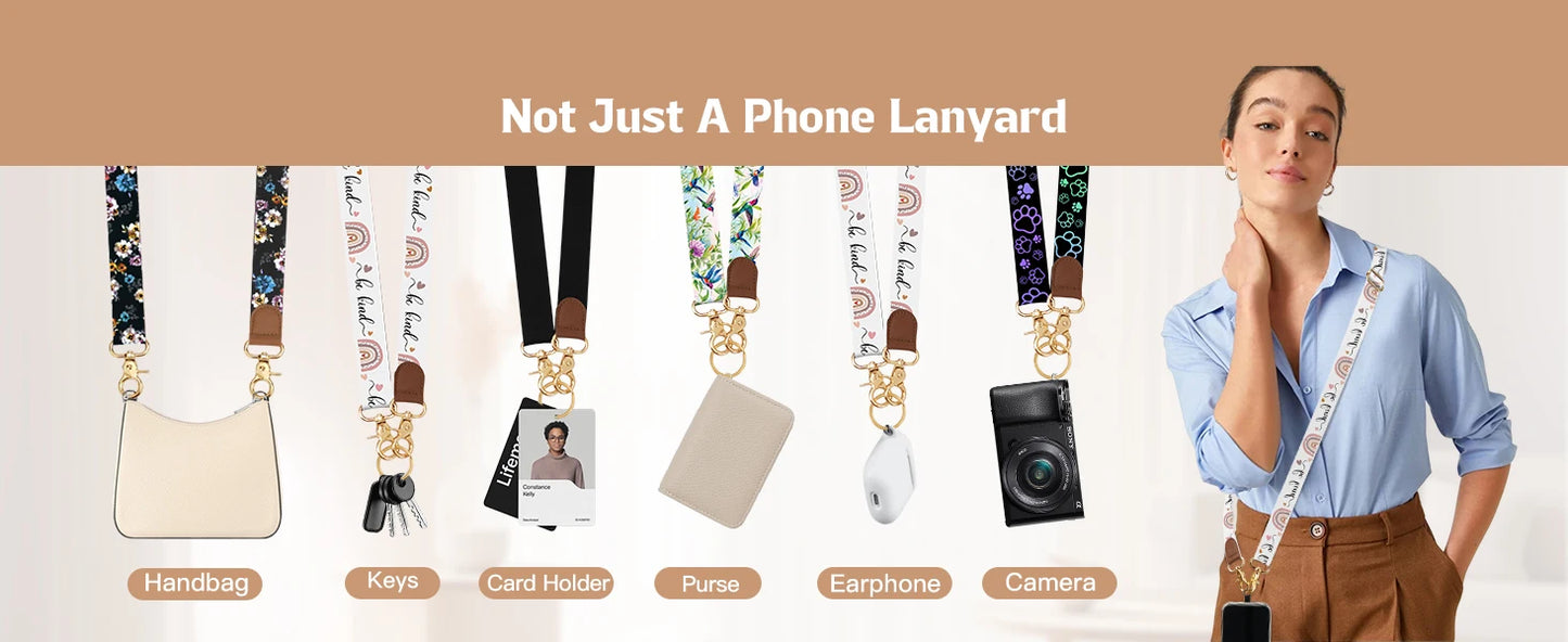 Phone Lanyard Crossbody Wrist Strap,Adjustable Anti-Theft Strap for All Smartphone Case,Universal Cell Phone Neck lanyard for me