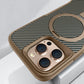 Desert Titanium metal holder carbon fibre magnetic phone case for iPhone 16 15 14 13 12 Pro Max magsafe charging armor hard case - Caseverse