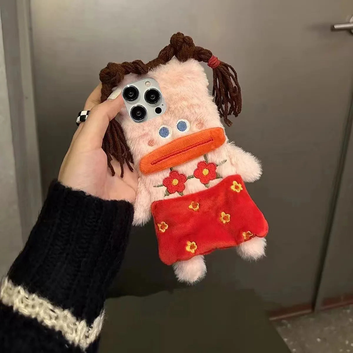 Plush Funny Sausage Mouth Phone Cases for IPhone16 15 14 13 12 Pro Max Mini X XR XS 8 Plus SE 2020 7 8Case Shockproof Back Cover - Caseverse