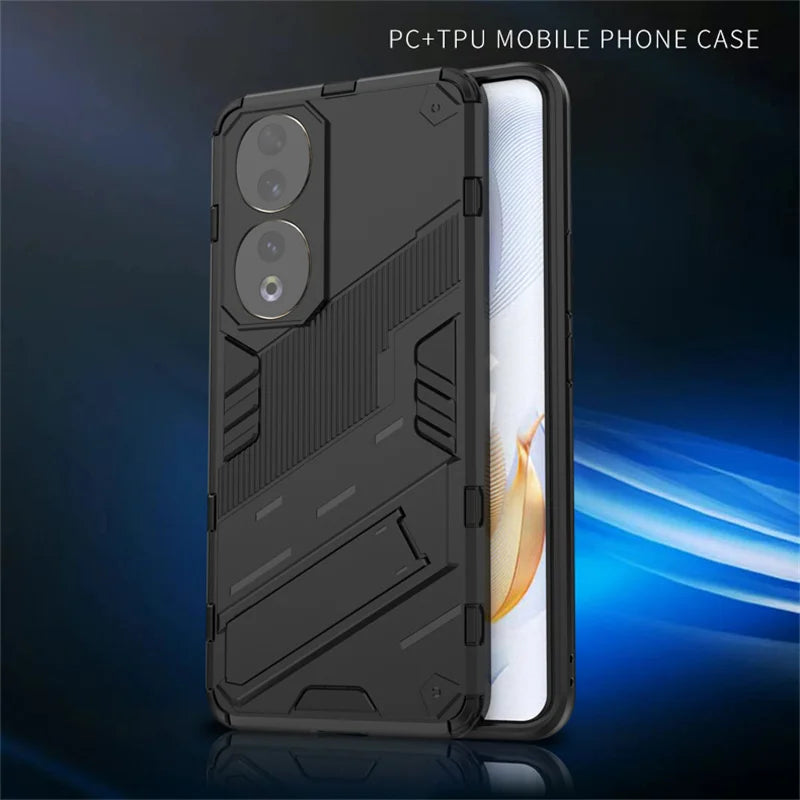 For Honor 90 Case Shockproof Rugged Hard PC Armor Phone Cases For Honor 90 Pro Honor90 Lite Car Magnetic Holder Stand Back Cover - Caseverse