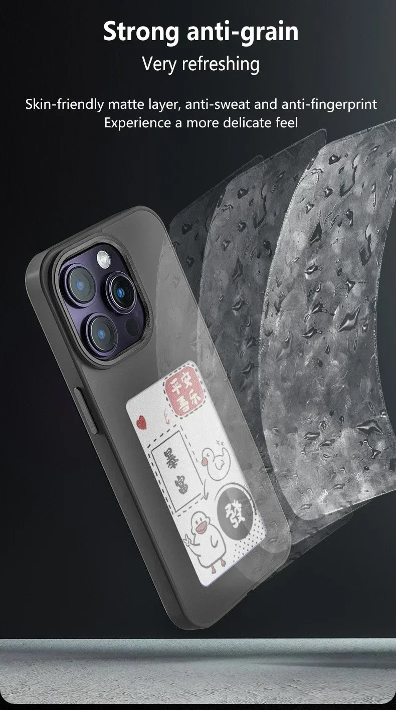 Smart E-ink Screen Phone Case for IPhone 13 14 15 Pro Max NFC Refesh Photo Anime Characters Boy Girl Luxury Silicone Phone Cover - Caseverse