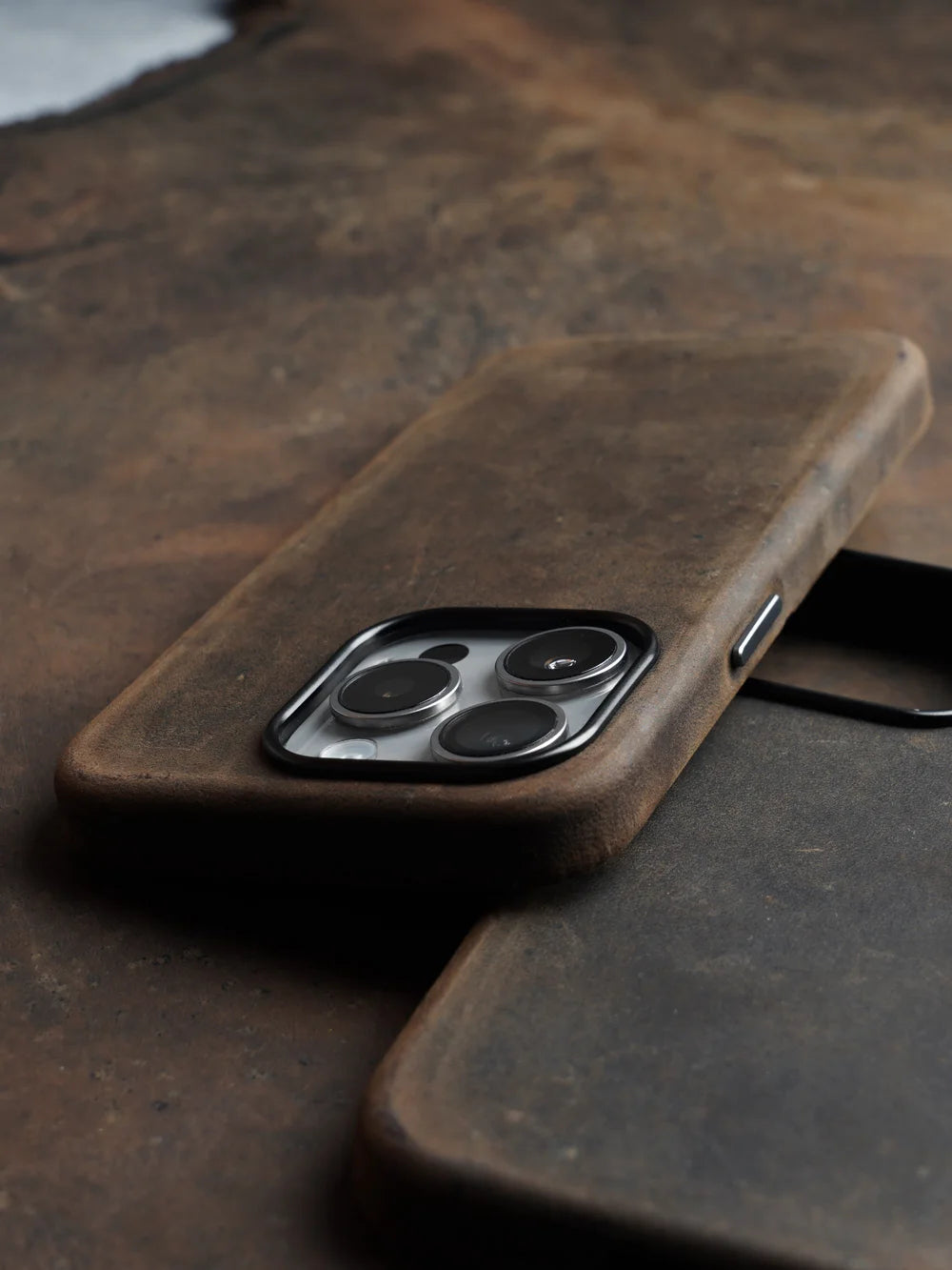 YMW Italian Crazy Horse Genuine Leather Case for iPhone 16 Pro Max 15 14 Personality Cowhide Magnetic Phone Cover - Caseverse