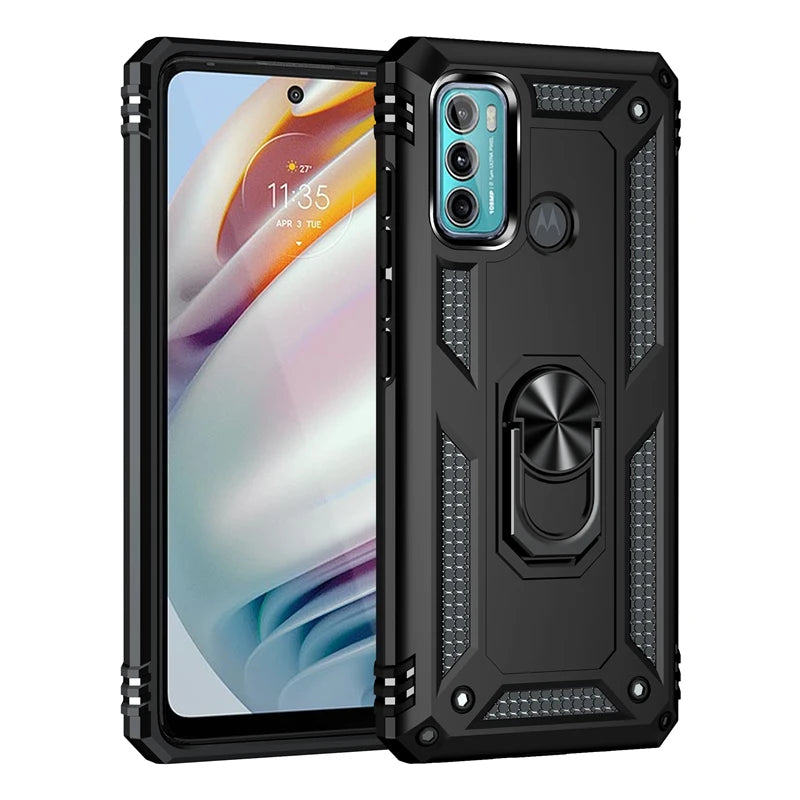 For Motorola Moto G40 Fusion Case Rugged Armor Shockproof Phone Case For Moto G31 G41 G51 G71 5G Magnetic Ring Holder Back Cover - Caseverse