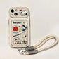Cute Cartoon Peanut Snoopy Card Holder Pocket Phone Case For iPhone 16 15 14 13 12 11 Pro Max Cases Soft TPU Cover With Lanyard Caseverse