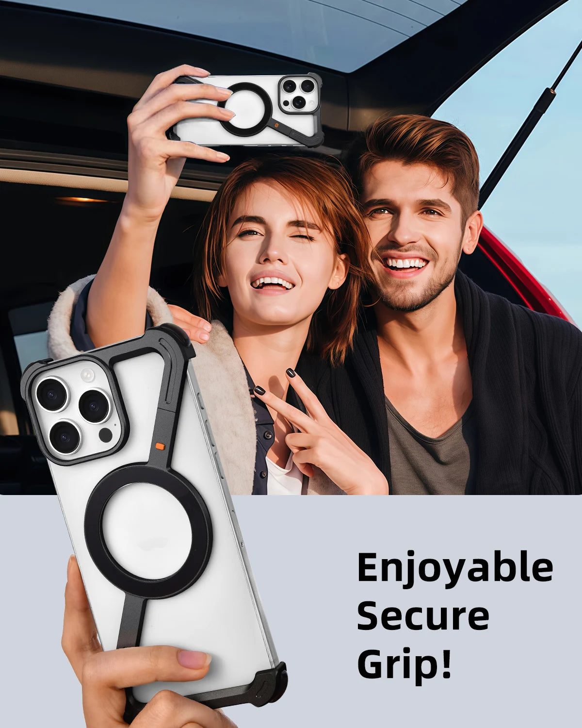 Eary Aluminum Alloy Z-Shape Phone Case for iPhone 16 Pro Max Metal Frameless Magnetic Bumper Minimalist Slim Protective Cover