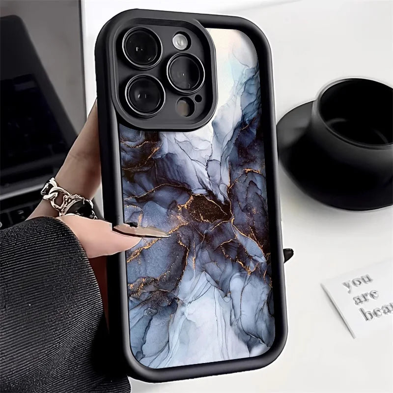 Marble Case For iPhone 16 Pro Max Case iPhone 13 11 12 15 14 Pro Max XR XS 7 8 Plus SE Shockproof Soft TPU Silicone Phone Cover - Caseverse