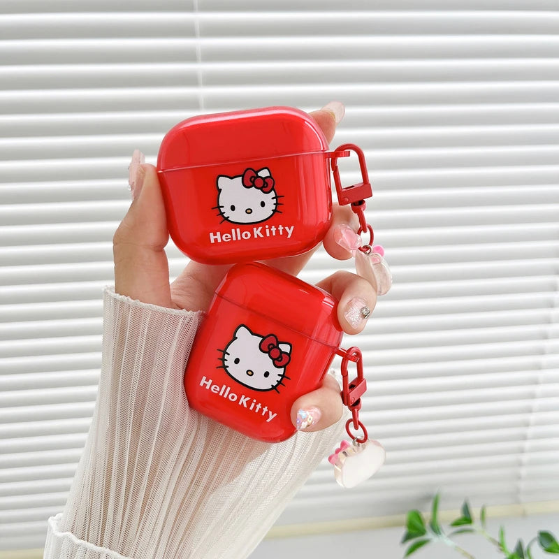 Cute Cartoon Sanrio Hello Kitty  Earphone Case For AirPods 4 1 2 3 Pro 2021 Wireless Bluetooth Headset Soft TPU Protective Cover Caseverse