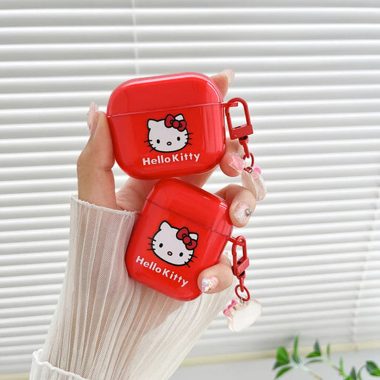 Cute Cartoon Sanrio Hello Kitty  Earphone Case For AirPods 4 1 2 3 Pro 2021 Wireless Bluetooth Headset Soft TPU Protective Cover Caseverse