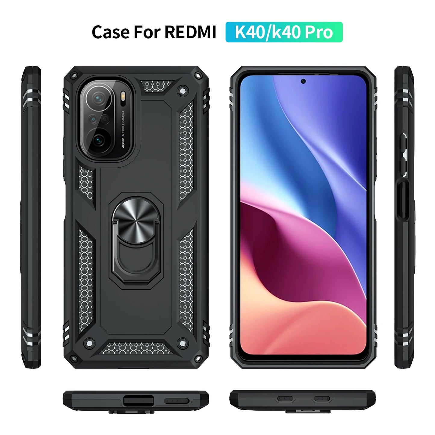 Cover Case for POCO F3 Armor Rugged Military Shockproof Ring Holder Magnet Phone Case for Xiaomi POCO F3 F 3 5G - Caseverse