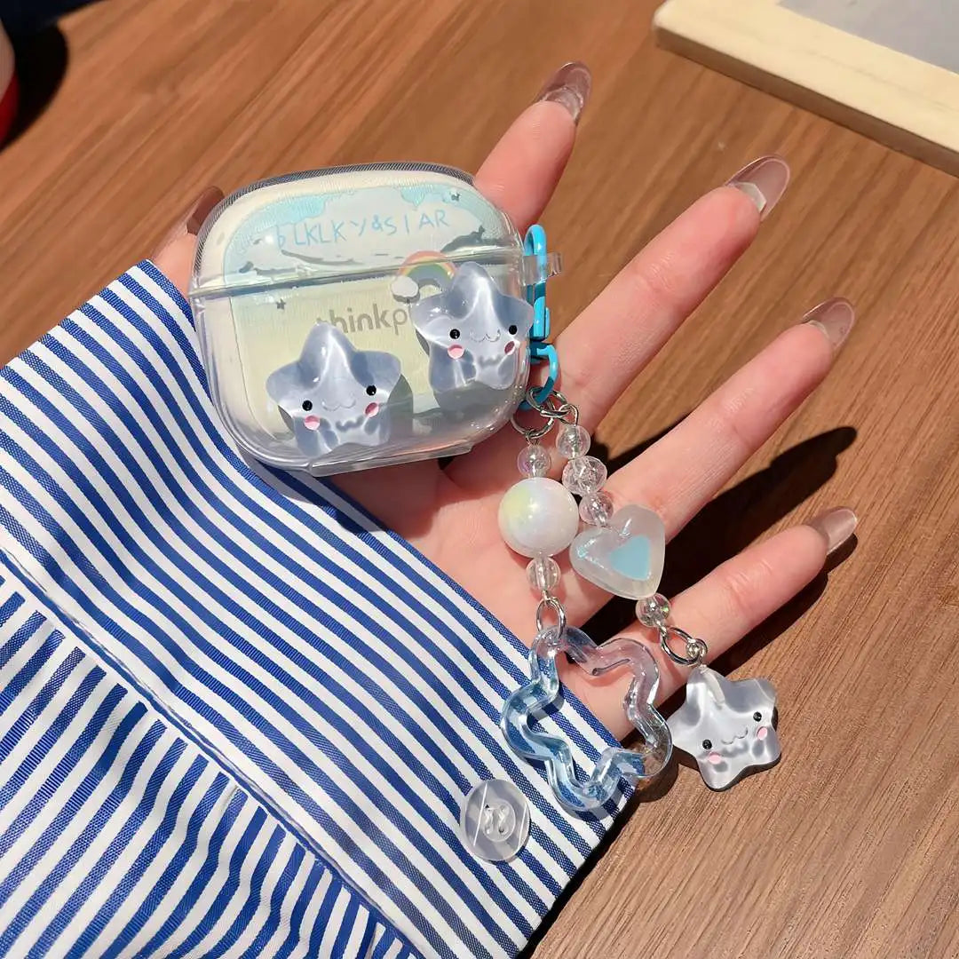 Suitable For Lenovo LP40 TWS Earphone Protective Case Cartoon Cherry Bow Headset Soft TPU Clear Earphone Cover With Keychain Caseverse