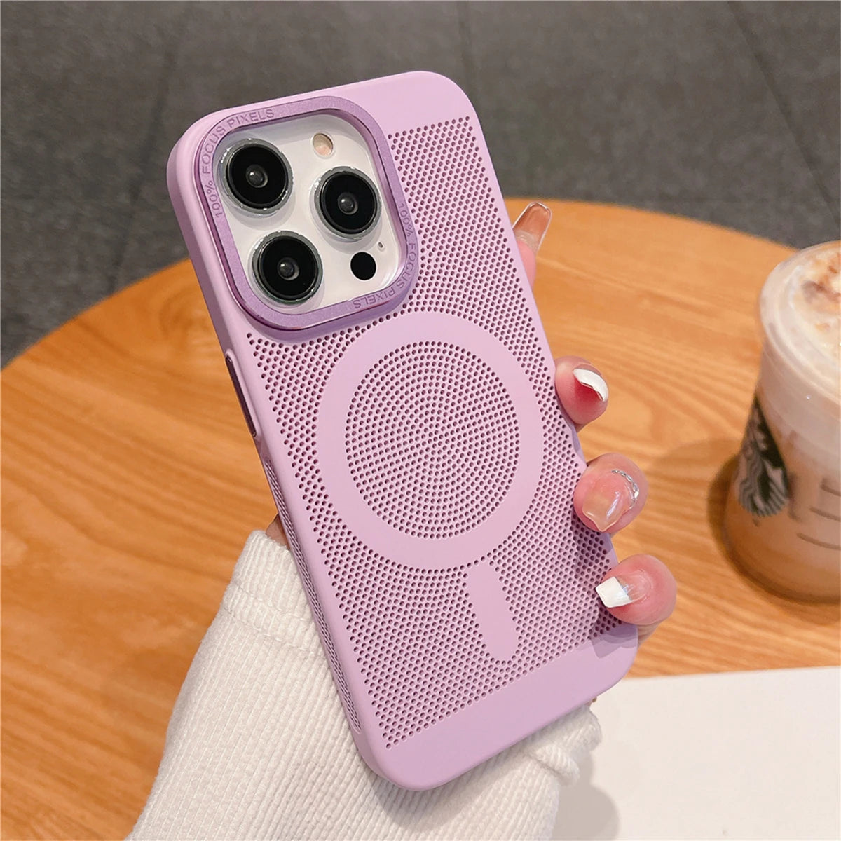 Ultra-thin Cooling Mesh Magnetic Matte Hard Steel Magnetic Shockproof Case for iPhone 15 13 12 14 11 Pro Max Caseverse