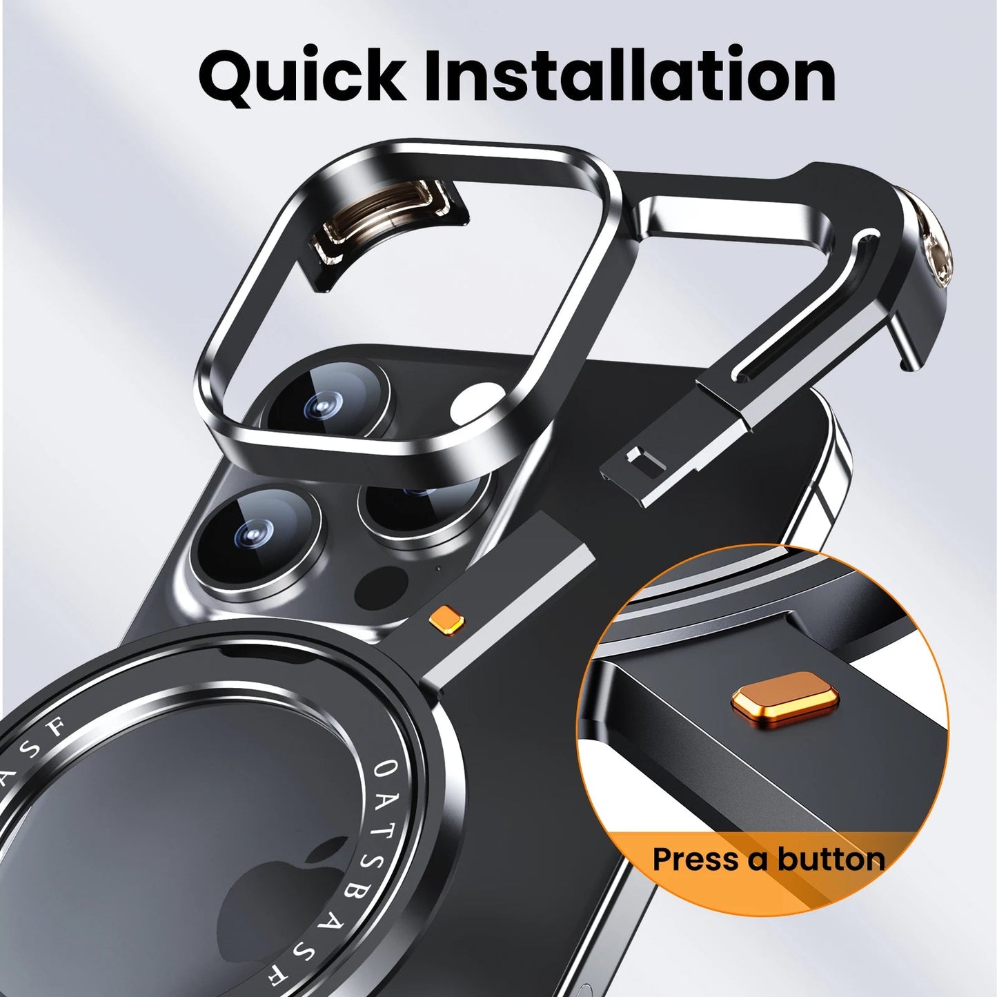 Oatsbasf Z Shape Metal Phone Case for iPhone15 /16 Pro Max Phone Protective Cover Shockproof Bumper w/360° Rotation Holder Caseverse