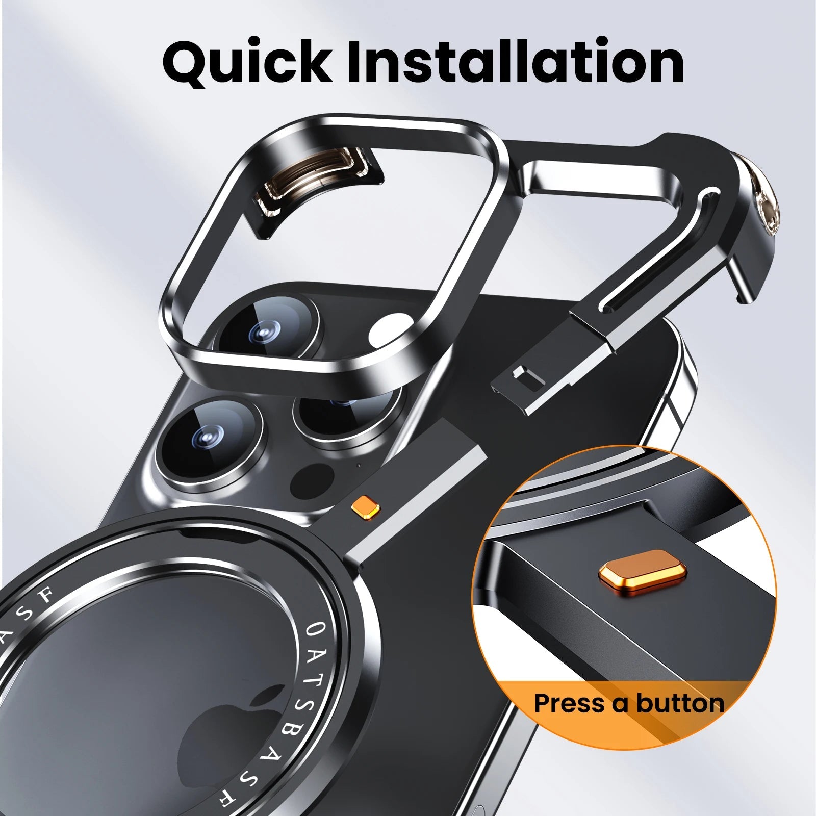 Oatsbasf Z Shape Metal Phone Case for iPhone15 /16 Pro Max Phone Protective Cover Shockproof Bumper w/360° Rotation Holder Caseverse