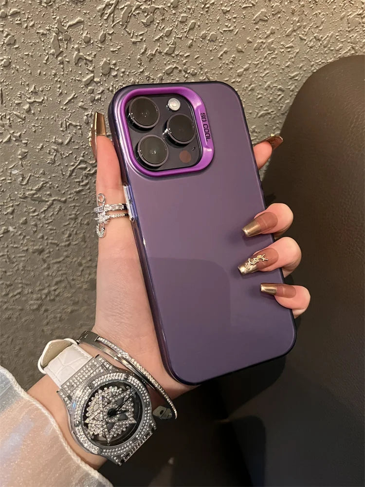 Luxury Matte Silver Electroplated Phone Case For iPhone 11 12 13 14 15 16 Pro Max Plus X Xs Max XR Shockproof Bumper Cases Cover Caseverse