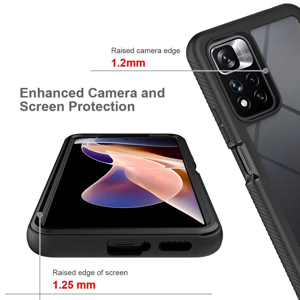 Hybrid Full Body Rugged Case For Xiaomi Redmi Note 11 Pro 5G Cover Note 12 Pro Clear Crystal Phone Cover Note11 Pro+ 11s Funda - Caseverse