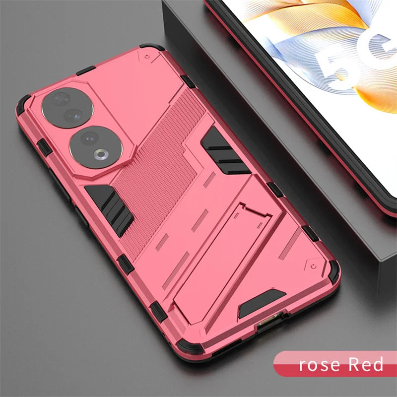 For Honor 90 Case Shockproof Rugged Hard PC Armor Phone Cases For Honor 90 Pro Honor90 Lite Car Magnetic Holder Stand Back Cover - Caseverse