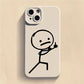 Cute Cartoon Matchman Matte Silicone Phone Case For iPhone 16 15 Soft Back Cover - Caseverse