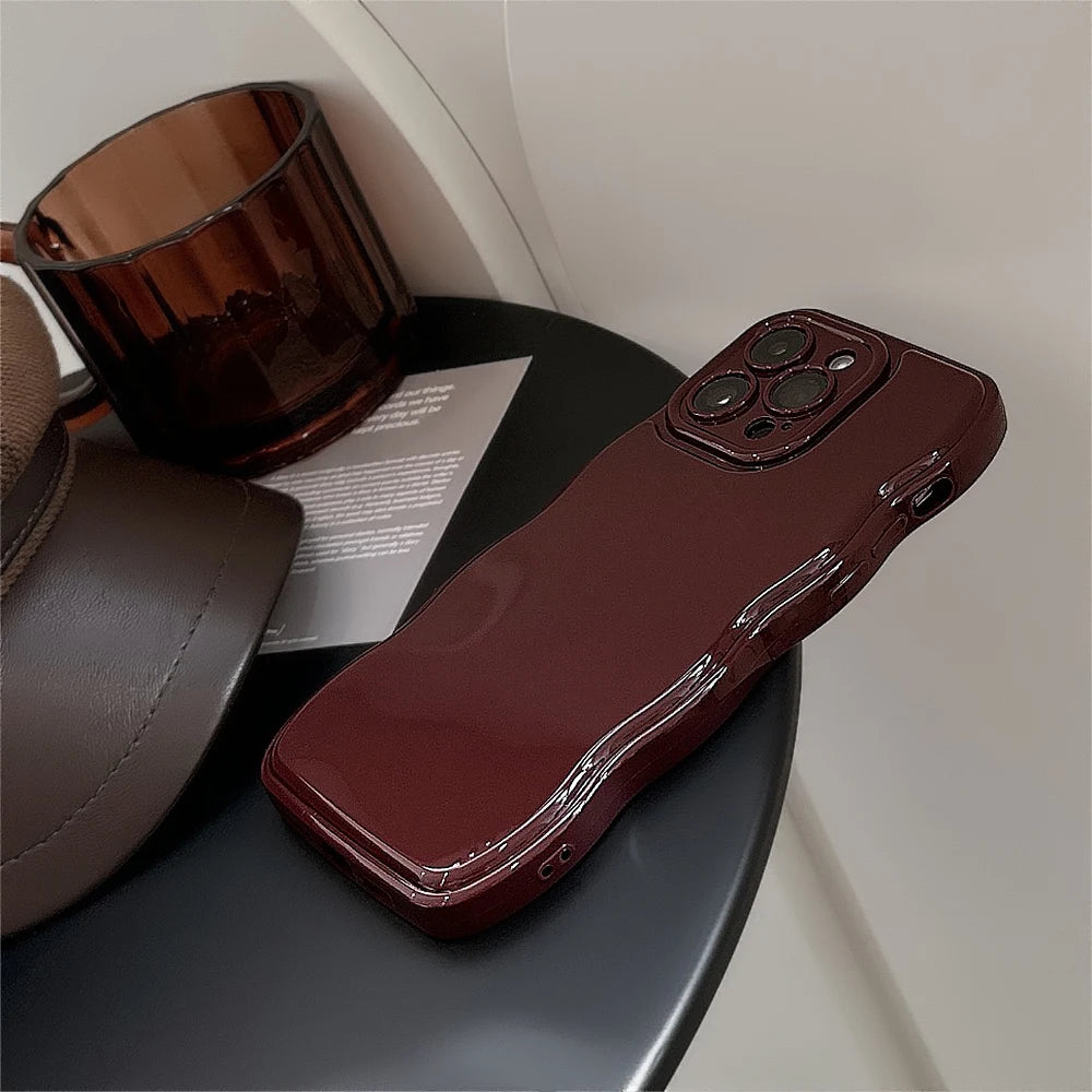 New Men Women Wave Phone Case For iPhone 12 13 14 15 16 Pro Max Shockproof Dissipate Heat Silicone Soft Cases Protective Shell - Caseverse