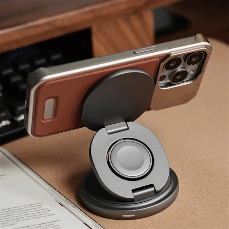 Aluminum Alloy Leather Magnetic Phone Case For iPhone 16 16pro 15 14 Pro Max Wireless Charging Metal Frameless Shockproof Cover Caseverse