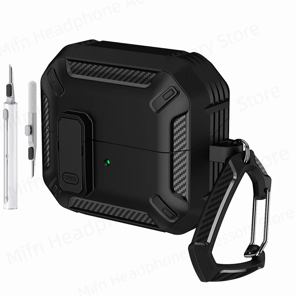 Newest carbon fibre switch earphone cover for Men For Samsung Galaxy Buds 3/Buds3 Pro Buzz 3 Pro Earbuds Case with cleaning kit Caseverse