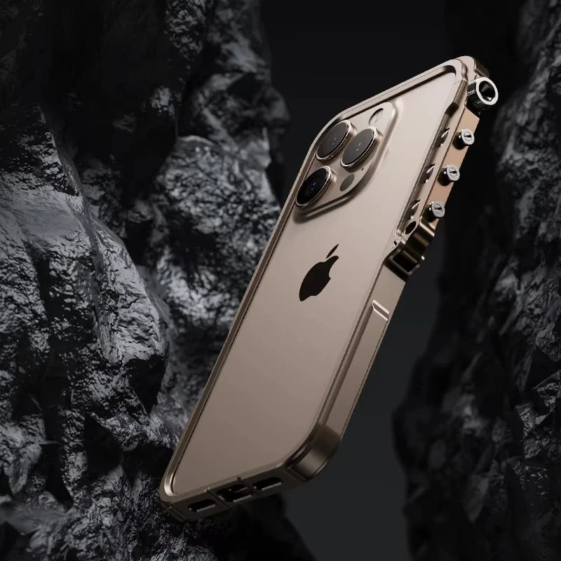 Luxury Aluminum Alloy Armor Frame Phone Case For iPhone 13 14 15 16 Pro Metal Removable Shockproof Cover