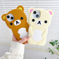 Cute 3D Cartoon Rilakkuma Bear Phone Case for iPhone 16 promax 15 14 13 12 11 Pro Max Xs XR 6 7 8 Plus SE Soft Silicone Cover - Caseverse