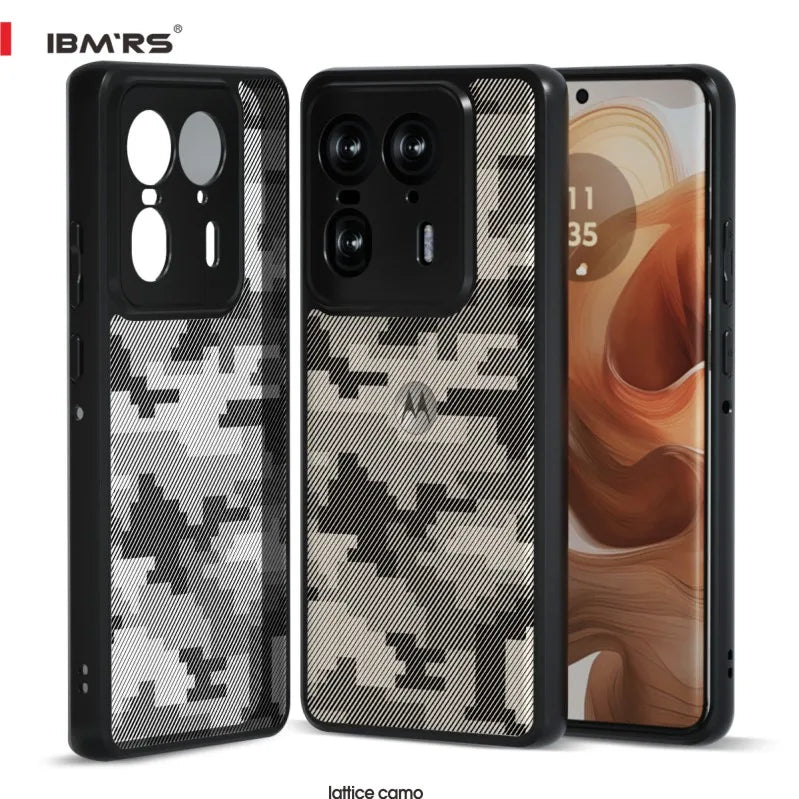 IBMRS for Motorola Edge 50 Ultra Case,(Military-Grade Protection) Shockproof Translucent  Phone Case(Camo Black) - Caseverse