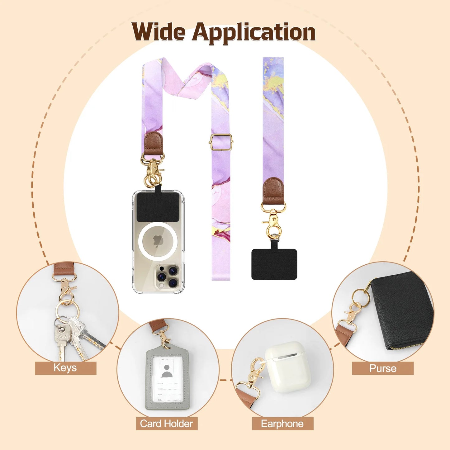 Phone Lanyard Crossbody Wrist Strap,Adjustable Anti-Theft Strap for All Smartphone Case,Universal Cell Phone Neck lanyard for me