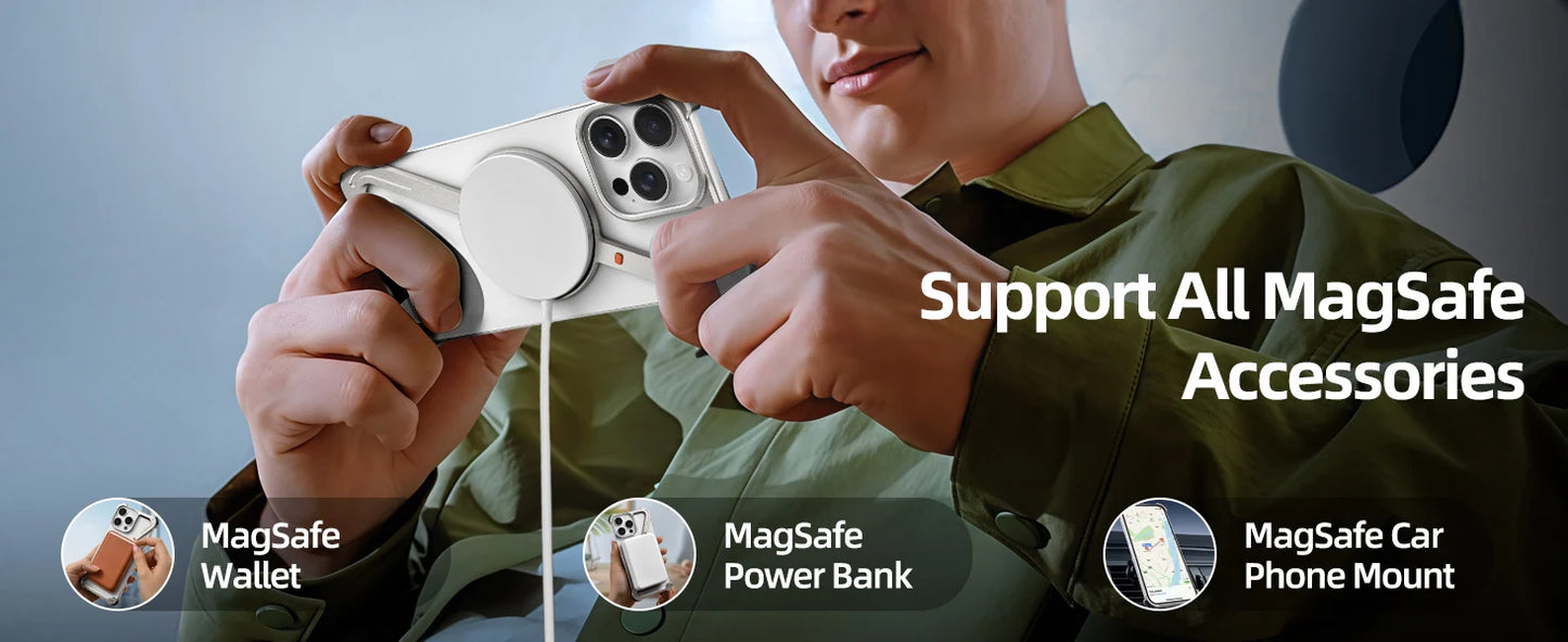 Eary Aluminum Alloy Z-Shape Phone Case for iPhone 16 Pro Max Metal Frameless Magnetic Bumper Minimalist Slim Protective Cover