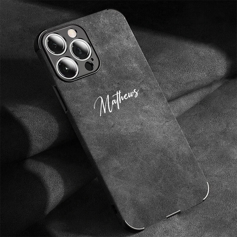 Personalized Luxury Leather Lambskin Case For iPhone 11 12 13 14 15 16 Pro Max Customized Name DIY Cover 11 12 13 14 15 Pro Max Caseverse