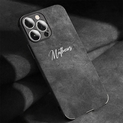 Personalized Luxury Leather Lambskin Case For iPhone 11 12 13 14 15 16 Pro Max Customized Name DIY Cover 11 12 13 14 15 Pro Max Caseverse