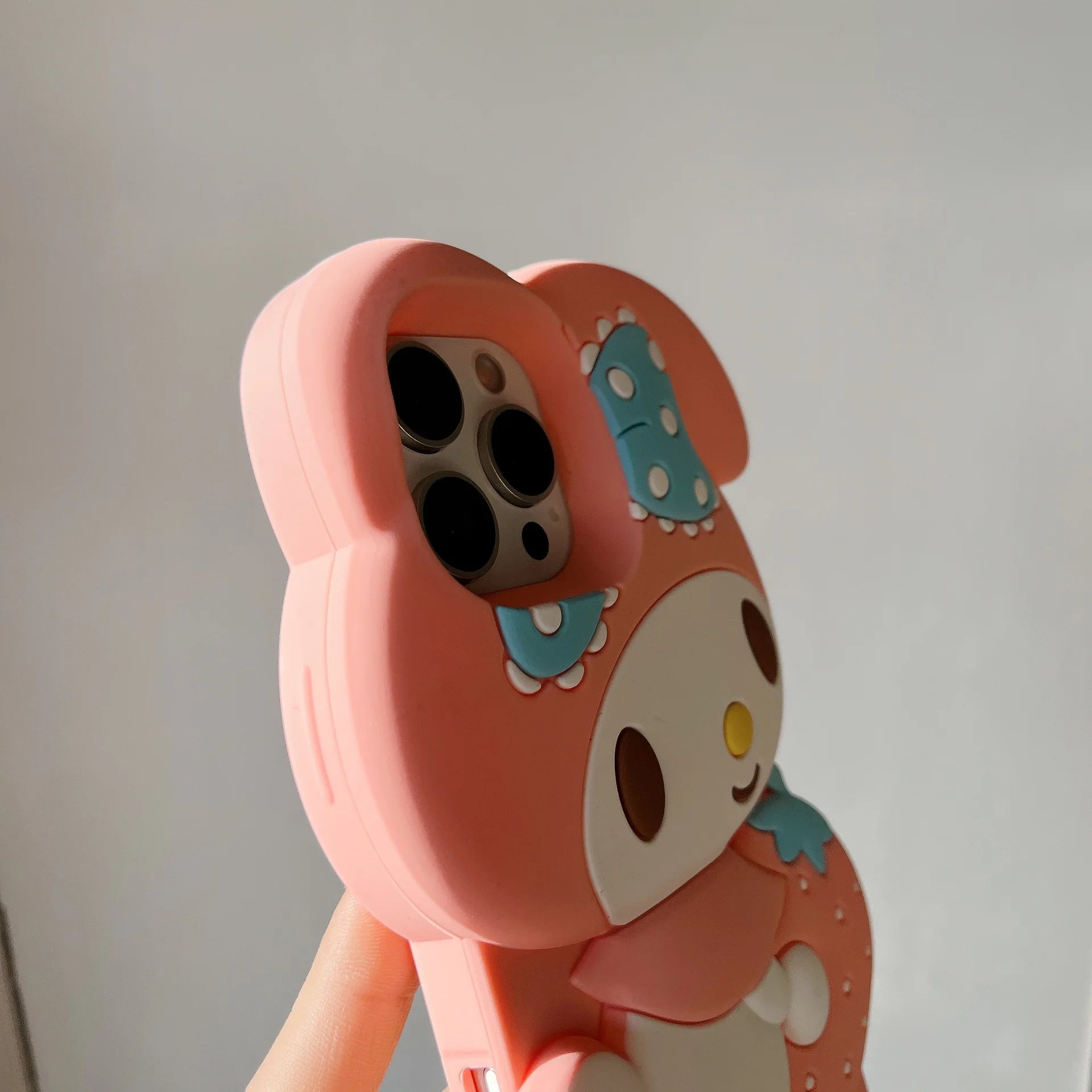 3D Kawaii Cute Cartoon Japan Sanrio Melody Phone Case For iPhone 16 15 Pro 14 13 12 Pro Max Cases Shockproof Soft Silicone Cover - Caseverse