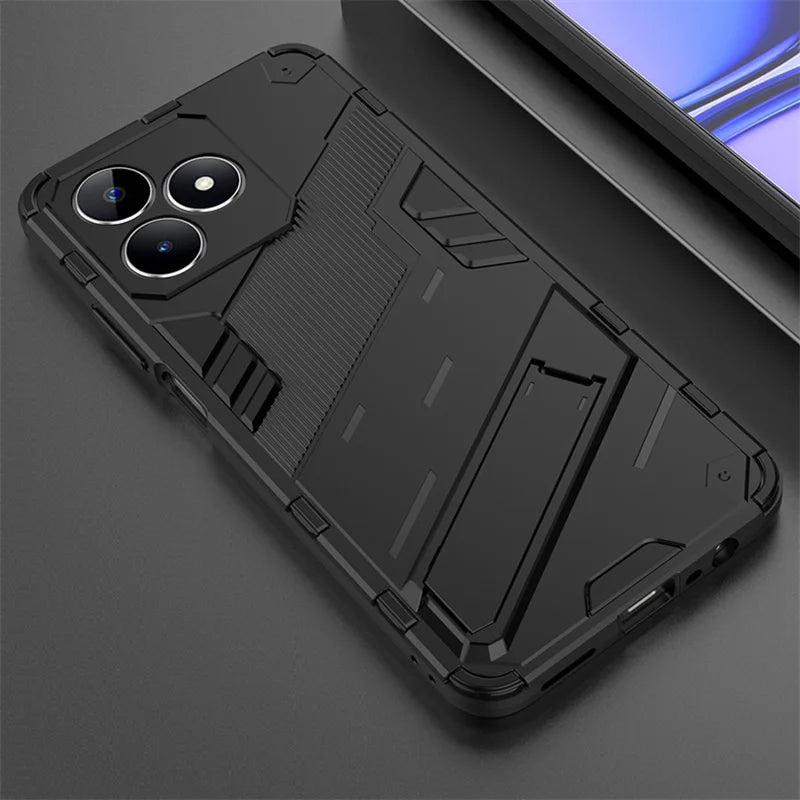 For Realmi C53 4G Case Shockproof Rugged Armor Phone Case For Realme C53 C 53 4G RMX3760 6.74" Magnetic Holder Stand Back Cover - Caseverse