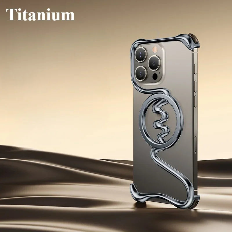 Oatsbasf Metal Phone Case for iPhone 16/16 Pro/16 Pro Max Ultra-thin Frameless Magsafe Shockproof Minimalist Protective Covers Caseverse