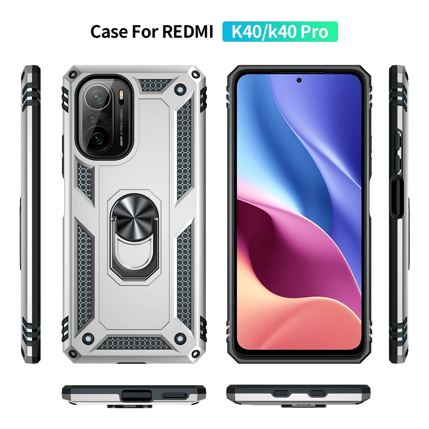 Cover Case for POCO F3 Armor Rugged Military Shockproof Ring Holder Magnet Phone Case for Xiaomi POCO F3 F 3 5G